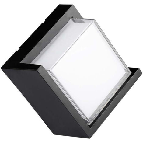 V-TAC VT-827 Applique murale LED 12W carré noir blanc naturel 4000K IP65 - sku 218540 (1/5)