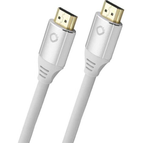 Câble de raccordement Oehlbach HDMI Fiche mâle HDMI-A, Fiche mâle HDMI-A 0.75 m blanc D1C92488 8K UHD, contacts dorés Câble HDMI Y615232 (1/4)