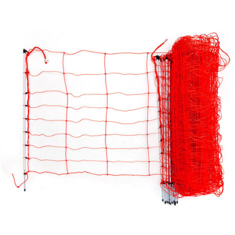Filet électrifiable pour moutons 90 cm x 50 m – Rigidificateurs tous les 30 cm – Résistant aux UV et au vent – Installation rapide avec 14 piquets – Ukal