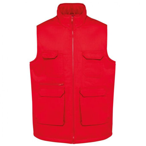 Gilet da lavoro unisex multitasche imbottito in policotone WK Designed To Work Rosso 5XL (1/3)