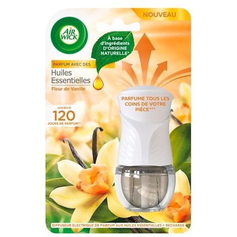 Diffuseur huile essentielle électrique – Parfum fleur de vanille – Recharge 19 ml – Durée d'action jusqu'à 120 jours – Air Wick