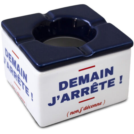 Cendrier marocain en céramique - blanc et bleu (1/3)