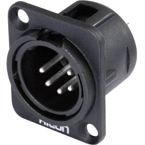 XLR embase mâle, contacts droits Hicon HI-X5DM-M Nombre de pôles: 5 noir 1 pc(s) D16562 (1/2)