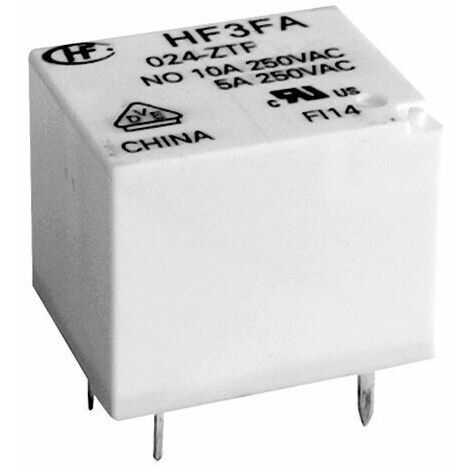 Relais pour circuits imprimés 12V DC 10A – 1 inverseur RT – Compact pour climatiseurs et appareils ménagers – Homologations VDE, UL – Hongfa (1/4)