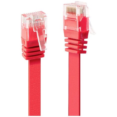 Câbles réseau et DAC LINDY Cat.6 U/UTP Flat Cable Red 3m (1/3)