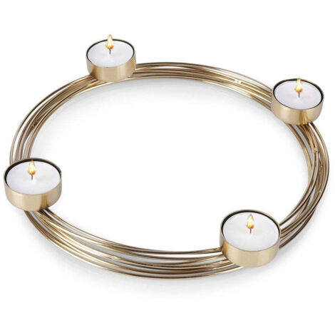 Bougeoir dore pour quatre bougies chauffe plat style industriel (1/5)