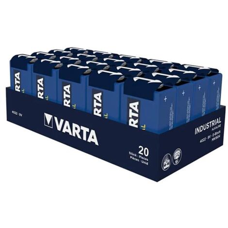 Pile Alcaline Industrial Pro 9V 6LR61 lot de 20 Varta (1/2)