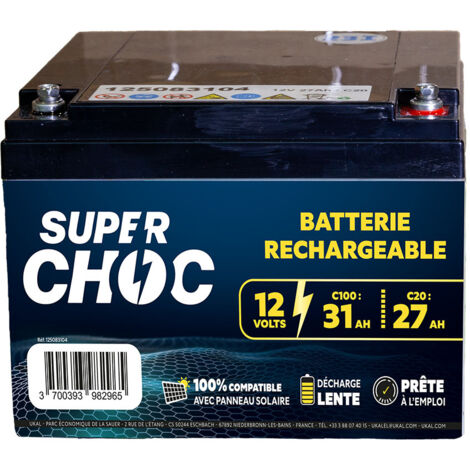 Batterie rechargeable 12V 31Ah SUPERCHOC (1/2)