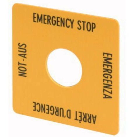 Plaquette de repérage Eaton M22-XYK1 216484 (l x H) 50 mm x 50 mm NOT-AUS (de, en, fr, it) jaune 1 pc(s) X995161