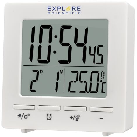 Explore Scientific RDC1005WHT réveille-matin Réveil numérique Blanc (1/3)