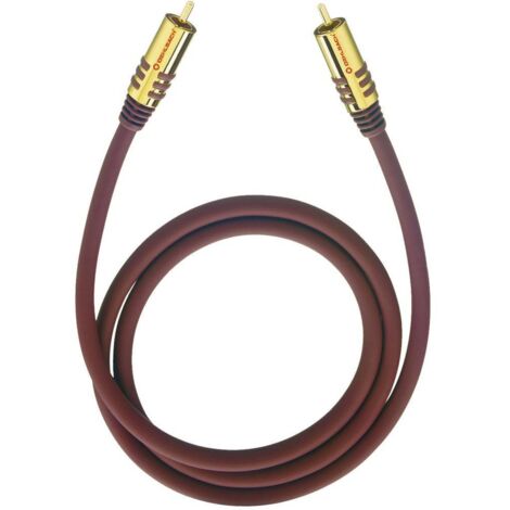 Câble audio Oehlbach 20531 [1x Cinch-RCA mâle - 1x Cinch-RCA mâle] 1.00 m bordeaux contacts dorés R01961 (1/2)