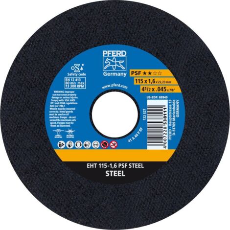Meule à tronçonner droite A46PPS 115x1,6mm PFERD 1 PCS