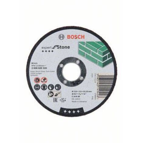 Disque à tronçonner à moyeu plat Expert for Stone (pierre) 115x2.5 mm - 2608600320 - Bosch (1/2)