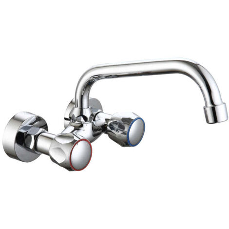 Mitigeur de cuisine cromo 110 cm – Bec tubulaire horizontal orientable – Kit de fixation inclus – Pour installation murale - GC11050