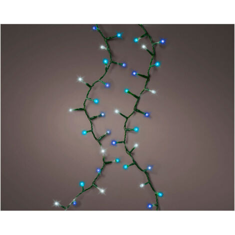 Guirlande Led Compact Clignotant Couleurs Blanc, Bleu Et Turquoise 750l Cable Vert 21m (1/5)