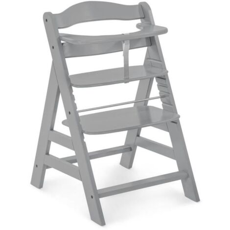 HAUCK Chaise Haute en Bois pour bébé Évolutive Alpha + / grey