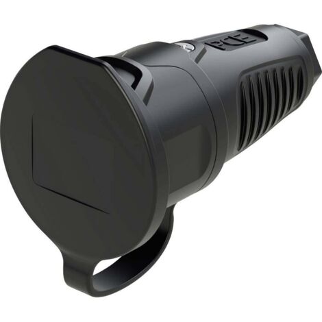 PC Electric 2411-ss Fiche électrique femelle avec terre caoutchouc 250 V noir IP54 Y614933 (1/2)