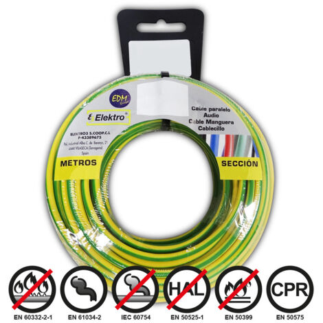 Bobine de câble flexible sans halogène 4mm. bicolore 20mts (1/3)