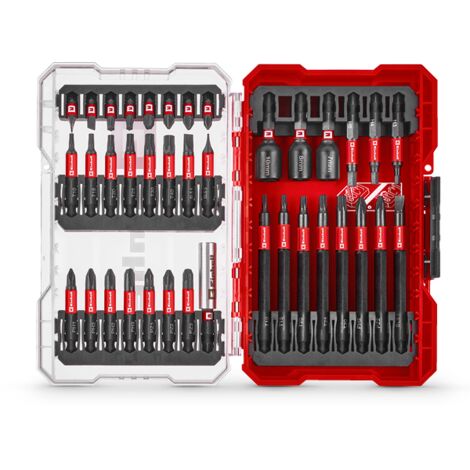 Einhell Set M-CASE Coffret de 38 pièces de vissage (embouts de 25  50 et 90 mm, douilles à 6 pans, porte-embouts de 60 mm)