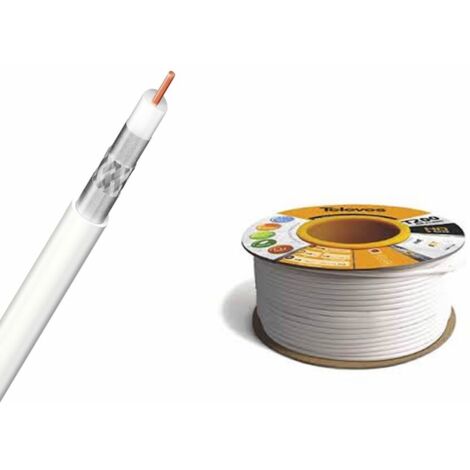 Câble coaxial pour maille TV en cuivre blanc aluminium 100m Televes 2128