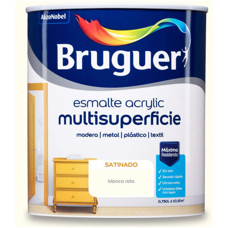 Émail Acrylique Multi-Surfaces Blanc Cassé Satiné 0,750L 5298130 BRUGUER