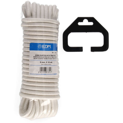 EDM Skein 10m Jauge en caoutchouc élastique blanc haute tendance 8mm
