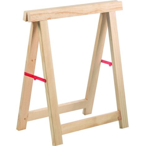 Tréteau en pin massif 80 cm – Charge maximale 1200 kg – Compas renforcé – Pour chantiers humides et espaces confinés – Astigarraga