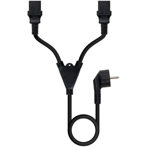 Câble d'alimentation Cee7 mâle à 2x C13 femelle 1.8m – Calibre H05VVV-F 3X0.75m² – Normes RoHS – 100% testé (1/2)