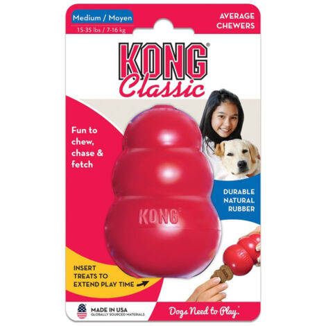 KONG Classic M, rouge - jouet à mâcher en caoutchouc naturel pour chien