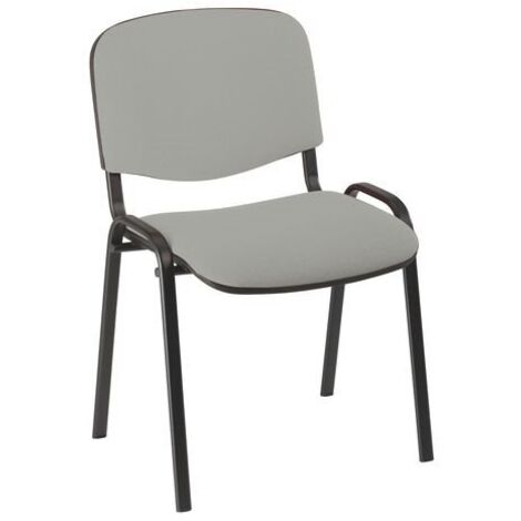 Chaise de conférence éco gris - pieds noir - Lot de 4 - Maxiburo (1/5)