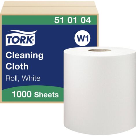 Tork 510104 chiffon blanc simple couche 1000 feuilles (1/2)