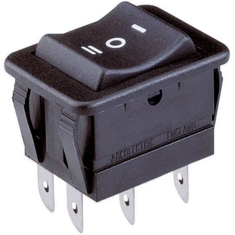 Interrupteur à bascule H1570 VB AAA 250 V/AC 16 A – Fonctionnement momentané – Pour espaces confinés – 2 x On/Off – Arcolectric