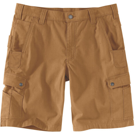 Carhartt – Short de travail cargo ripstop marron T.46 – Pour chantiers humides – Résistant à l'abrasion – Poches multiples pour outils - S1104727BRNW36