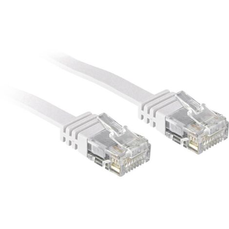 Câbles réseau et DAC LINDY Cat.6 Ribbon Patch Cable Unshielded White 10m Without Shielding (1/4)