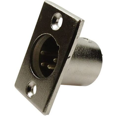 XLR embase mâle, contacts droits Cliff FC6125 Nombre de pôles: 4 argent 1 pc(s) W90811 (1/3)