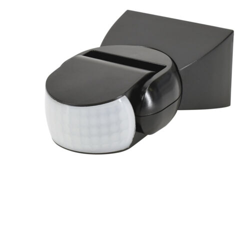Détecteur de mouvement noir - 1200W - IP65 - Portée 12m - Angle 180° (1/5)