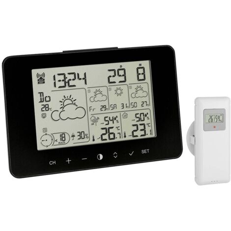 Station météo radiopilotée avec prévisions 4 jours – 3 capteurs max – Affichage numérique – Température -40 à 60 °C – Humidité 20 à 95 % – Tfa Dostmann - A078632