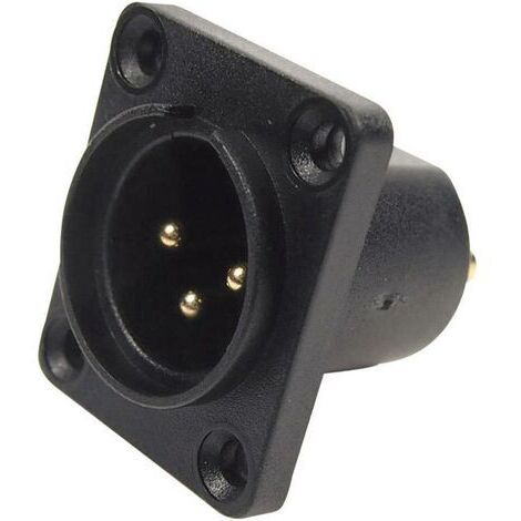 XLR embase mâle, contacts droits Cliff CP30060 Nombre de pôles: 3 noir 1 pc(s) W90822 (1/3)