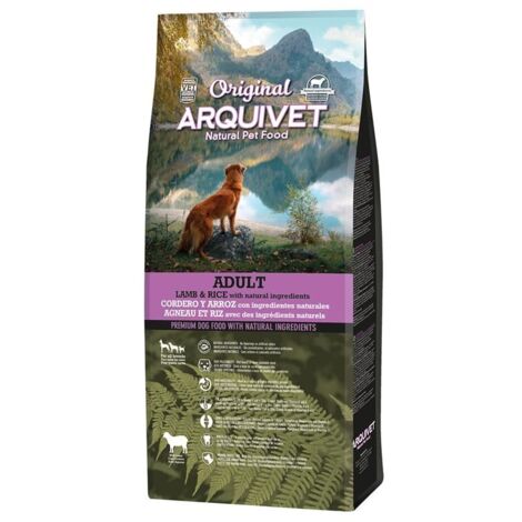 Croquettes pour chien adulte ARQUIVET Original Agneau et riz - 12 kg