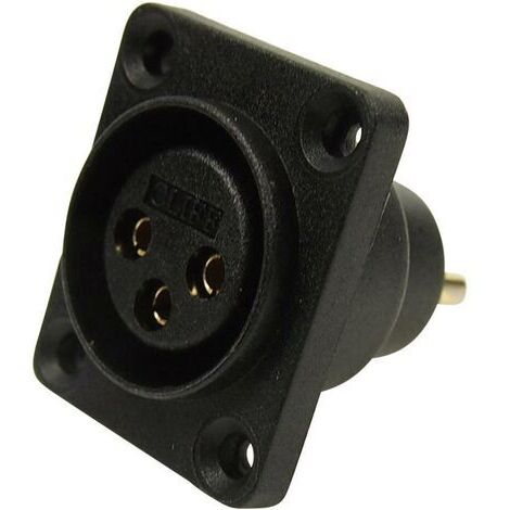 XLR embase femelle, contacts droits Cliff CP30070 Nombre de pôles: 3 noir 1 pc(s) W90820 (1/3)