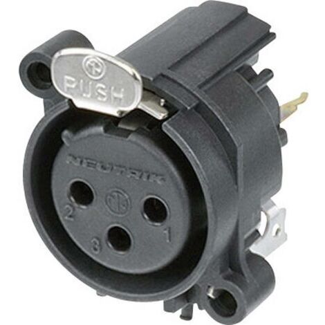 XLR embase femelle, contacts droits Neutrik NC3FAV1 Nombre de pôles: 3 noir 1 pc(s) X39704 (1/3)