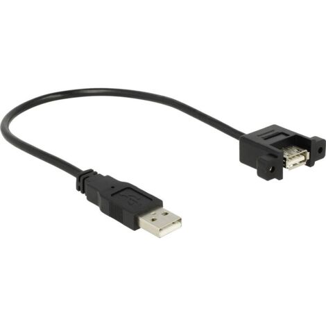Delock Câble USB USB 2.0 USB-A mâle, USB-A femelle 0.25 m noir contacts dorés 85462 X399021 (1/3)