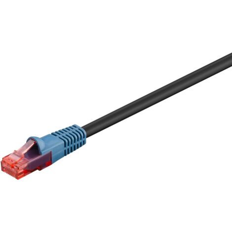 CAT 6 Câble Patch Extérieur, U/UTP, noir, conducteur en aluminium plaqué cuivre (CCA), double gaine extérieure (PE). Longueur de câble 15 m (1/5)