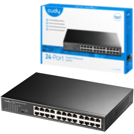 Commutateur réseau Cudy GS1024 Gigabit Ethernet (10/100/1000) Noir (1/5)