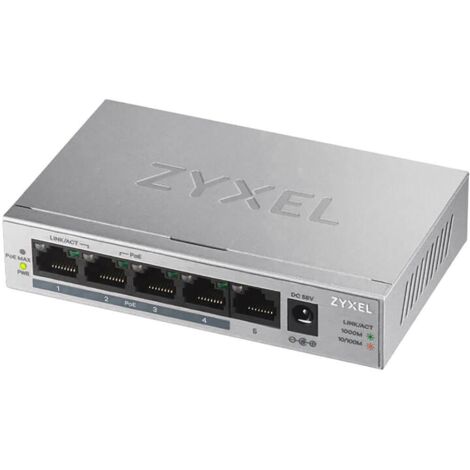 Zyxel GS1005HP Gigabit Ethernet non géré (10/100/1000) Power over Ethernet (PoE) Argent (1/10)