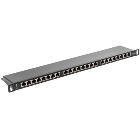 PANNEAU DE BRASSAGE LANBERG 24 PORTS 0.5U CAT.5E FTP NOIR (1/5)