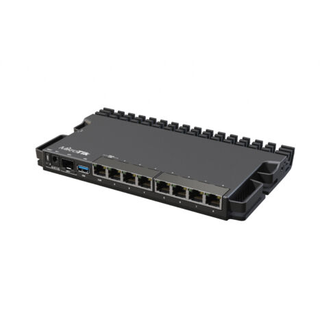Routeur Mikrotik RB5009UG+S+IN. Nombre total de ports Ethernet : 9  Architecture : ARM 64 bits  Cœurs de processeur : 4.