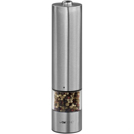 Clatronic PSM 3004 Moulin électrique sel poivre inox  Argent