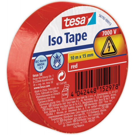 tesa 56192-00013-22 Ruban isolant rouge (L x l) 10 m x 15 mm 1 pc(s) W680631