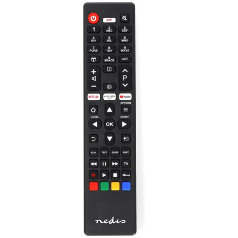 Remote de remplacement convient pour tcl thomson fixe 1 appareil bouton amazon prime netflix bouton youtube infrarouge noir (1/2)